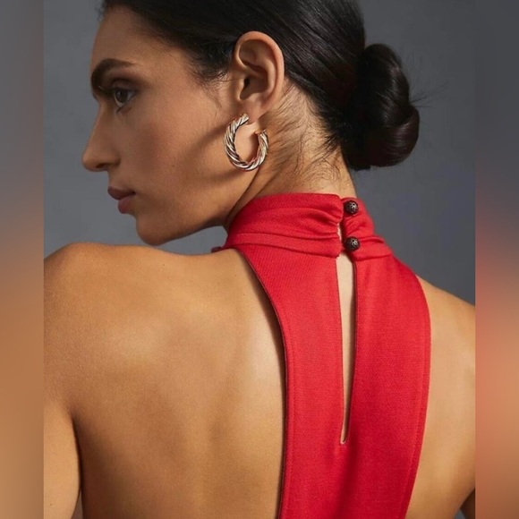 NWT Meave By Anthropologie Halter MIDI Red Dress 2X - Picture 5 of 14